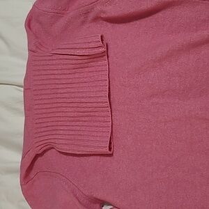 Hekla & Co Pink Soft Merano Wool Blend Long Sleeve Cowl Turtle Neck Sweater S